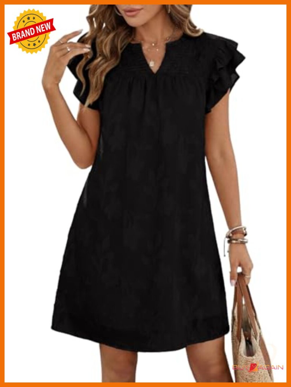 Womens Ruffle Short Sleeve Smocked Floral Burnout Mini Dress Sundress